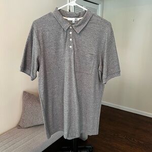 NSF Gray Polo Shirt Classic Knit Short Sleeve